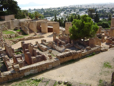 Few ruins on the hill Bysra are witnesses to the former powerful Carthage. Photograph: Wikicommons.