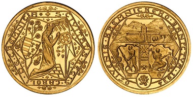 CZECHOSLOVAKIA. 1934 AV 2 Dukaten. PCGS MS67.