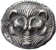 Fig. 2: Electrotype of the obverse of a Rhegion tetradrachme before having been put together with the electrotype of the reverse.