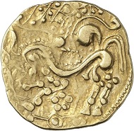 Lot 3: PARISII (Celts). Gold stater, around 60 BC. Very rare. Good very fine. Estimate: 20,000 euros. Hammer price: 23,000 euros.