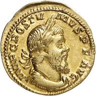 Lot 146: POSTUMUS, 260-268. Aureus, 261, Cologne. Extremely rare. Good very fine / Extremely fine. Estimate: 20,000 euros. Hammer price: 38,000 euros.
