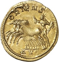Lot 146: POSTUMUS, 260-268. Aureus, 261, Cologne. Extremely rare. Good very fine / Extremely fine. Estimate: 20,000 euros. Hammer price: 38,000 euros.