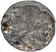 Fig. 2: Electrotype of the obverse of a Rhegion tetradrachme before having been put together with the electrotype of the reverse.