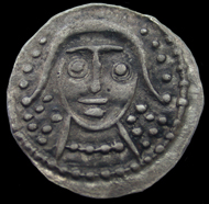 About 100 of these silver coins (sceat) were found. Photo: Portable Antiquities Scheme.