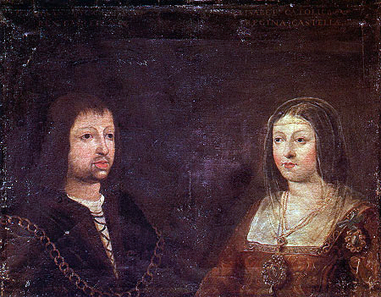 Wedding portrait of King Ferdinand II of Aragon and Queen Isabella of Castile.