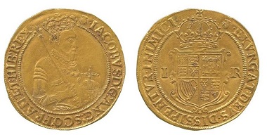 BH038: James I (1603-1625), gold Sovereign of Twenty Shillings, first coinage (1603-4). Schneider II-1; N.2066; S.2608. Very fine and rare. £25,000.