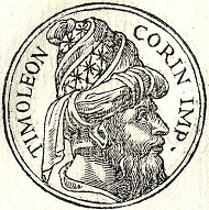 Timoleon from a work of Guillaume Rouille from 1553. Source: Wikipedia.