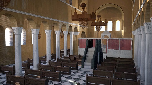 CGI reconstruction of a Byzantine church. Photo: © Stan Verbeek VODAL Virtual Heritage Reconstructions.