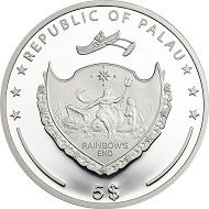 Palau / 5 Dollars / Silver .999 / 1 Ounce / 38,61mm / Mintage: 2500.