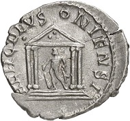 Antoninianus, Cologne, 263. Rev. HERC DEVS-ONIENSI gable temple with Hercules. From the forthcoming Jacquier Auction 42 (16.9.16), Lot 531. Almost extremely fine. Estimate: 200 euros.