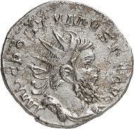 Antoninianus, unknown mint, 263. Rev. VICTORIA POSTVMI AVG Roma seated r., on outstretched right arm Victory. From the forthcoming Jacquier Auction 42 (16.9.2016), Lot 526. Very fine. Estimate: 4,500 euros.