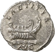 Antoninianus, Cologne, 261. Rev. LAETITIA AVG Galley l. From the forthcoming Jacquier Auction 42 (16.9.2016), Lot 512. Almost extremely fine. Estimate: 100 euros.