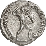 Denarius, Cologne, beginning of 268. Rev. HERCVLI ER-VMANTHIO Hercules, carrying the Erymanthian Boar on his shoulders; in front of him Eurystheus hiding in a pithos. From the forthcoming Jacquier Auction 42 (16.9.2016), Lot 582. Extremely fine. Estimate: 8,000 euros.