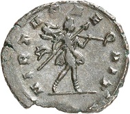 Striking of Aureolus in the name of Postumus in Milan. Antoninianus, 267/8. Rev. VIRTVS A-EQVIT Romulus to the r. From the forthcoming Jacquier Auction 42 (16.9.2016), Lot 613. Good very fine. Estimate: 500 euros.