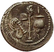 Julius Caesar. Denarius.