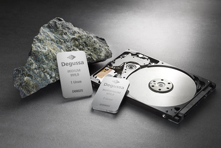 1 oz Degussa iridium and ruthenium bars.