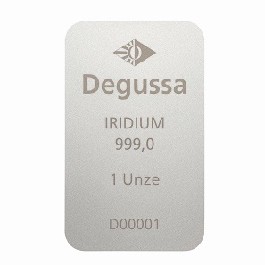 1 oz Degussa iridium and ruthenium bars.