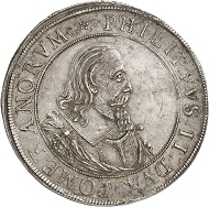 5021 - Reichstaler 1617, Stettin, commemorating the centennial jubilee of the beginning of the Reformation? Almost extremely fine. Ex Dr Heinrich Neumann Collection, Künker Auction 283 (September 29, 2016), lot 5021. Estimate: 3,000 euros.