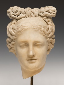 Head of Aphrodite. Roman, 2nd century A.D. Marble. SBMA, Gift of Wright S. Ludington.