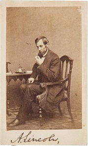 Abraham Lincoln: Outstanding Signed Carte-de-Visite.