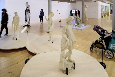 L-R Statuette of Tyche 1st Century AD, Archaistic Statuette of Athena 1st Century AD and Statue of Dionysos. © Tate Liverpool, Roger Sinek.