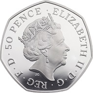 The 950th Anniversary of The Battle of Hastings 2016 United Kingdom 50p Silver Proof Coin: Great Britain / 50p / .925 Ag / 8.00g / 27.30mm / Design: Jody Clark (obverse), John Bergdahl (reverse) / Mintage: 6,000.