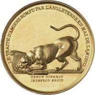 France. Medal 1803 the same as before in gold from the same dies. This piece from the estate of the Bonaparte family is estimated at 5 GBP,000. From London Coin Galleries auction in association with Künker on 1 November 2016, No. 1277.