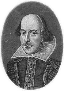 William Shakespeare, portrait by Droeshout.