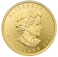The Canadian Maple Leaf in gold. It has existed since 1979. Photo: Royal Canadian Mint.