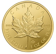 The Canadian Maple Leaf in gold. It has existed since 1979. Photo: Royal Canadian Mint.