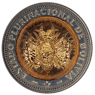 This is how the current 5 bolivianos coins look like, issued in 2012. In 2017 and 2018 Mint of Finland will produce 88 million pieces of this denomination for the Central Bank of Bolivia.