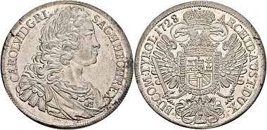 Lot 2133: HRE. Charles VI, 1711-1740. Reichstaler 1728, Prague. Extremely fine/proof like. Estimate: 400 EUR. Hammer price: 2,200 EUR.