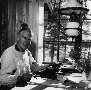Georg Henrik von Wright (1916-2003) here on a photograph taken in his summer estate in Inga (Inkoo), on Valö island.