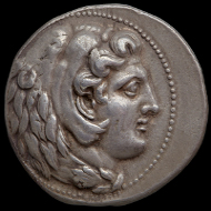 Silver tetradrachm of Alexander III of Macedon from the Babylon mint, probably struck between 327 and 323 BC. Photo: © Ashmolean Museum, University of Oxford.