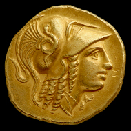 Gold stater of Alexander III of Macedon from the Amphipolis mint, probably struck between 330 and 320 BC. Photo: © Ashmolean Museum, University of Oxford.