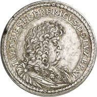 Lot 1152: Brunswick-Calenberg. Johann Friedrich, 1665-1679. Double reichstaler 1678, Clausthal, from the yield from the Herzog Johann Friedrich Mine. Thick taler. Extremely rare. Very fine to extremely fine. Estimate: 6,000 GBP. Hammer price: 13,000 GBP.