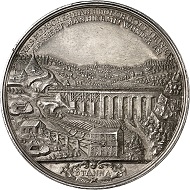 Lot 1464: Saxony, Electorate. Johann Georg III, 1680-1691. Silver medallion of 8 reichstalers 1690, by M.H. Omeis, yield from the St Anna and Altväter Mines. Very rare. Extremely fine. Estimate: 2,500 GBP. Hammer price: 9,000 GBP.