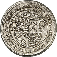 Lot 1596. HRE. Cast silver medal 1533 of Count Nicola III of Zrinski. Minted from silver yielded from the Zrinski mountains. Extremely rare. Very fine, cast of the time. Estimate: 500 GBP. Hammer price: 10,000 GBP.