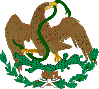 Mexican coats of arms from the years 1823 until 1864 and 1867 until 1893.