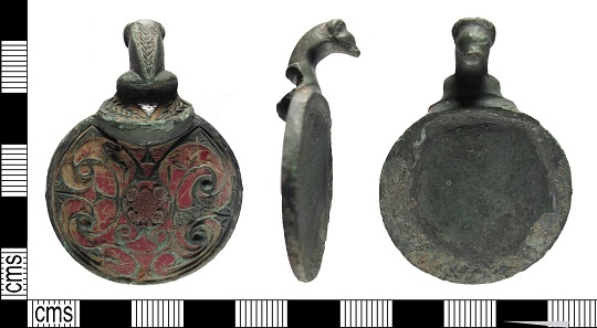 Anglo-Saxon hanging bowl mount dating to AD 600-725 with a zoomorphic terminal. Expert: Helen Geake, PASt Explorers team. © The Littlehampton Museum.