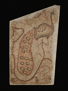 Peacock Facing Right. Roman, from Syria, possibly Emesa (present-day Homs), A.D. 400-600. Stone, 82 3/4 x 51 in. The J. Paul Getty Museum, Villa Collection, Malibu, California, Gift of William Wahler. 75.AH.122.