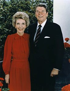 Official portrait of Ronald and Nancy Reagan from 1985. Source: Wikipedia.