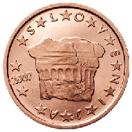 The Slovenian 2 cent coin.