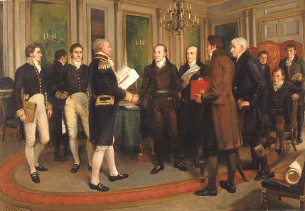 The Signing of the Treaty of Ghent. Oil painting by Amédée Forestier. Smithsonian American Art Museum.