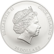 Cook Islands / 25 Dollars / Silver. 999 / 5 oz / 65mm / Mintage: 777.