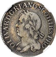 2462: Great Britain. 6 Pence Pattern Struck in Silver, 1658. Oliver Cromwell, Lord Protector (1653-58). NGC FINE-12. Relized: 44,650 USD.