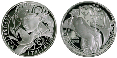Italy's 10 euro silver coin '70 Years of Peace in Europe' not only was chosen Most artistic coin, it won also the Coin of the Year award 2017.