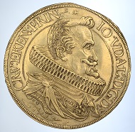 Hans Ulrich von Eggenberg. Tenfoldducat 1629, Prague. From the Coin Cabinet of the Joanneum. Inv.-Nr. MK 3833. Exhibition catalogue 83. Photo: © UMJ.