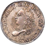 Lot 5563: 1792 H10C Half Disme, MS66 PCGS Secure.
