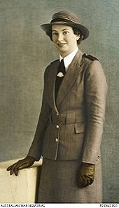 Studio portrait of Staff Nurse Vivian Bullwinkel, Australian Army Nursing Service (AANS), in service dress uniform.